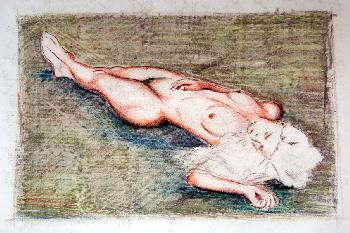 Lady Grey II, 2004, lkreide und Pastell auf Papier