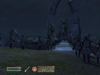 Der Aufruf zum letzten Kampf der Knights of the Nine. Die Person in der Mitte ist der Anf�hrer Lord of Crusader - 