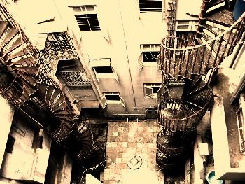 Innenhof unseres Hotels in Mumbai