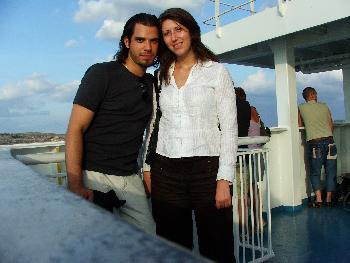 Zusammen mit owlet auf der Gozo Ferry
