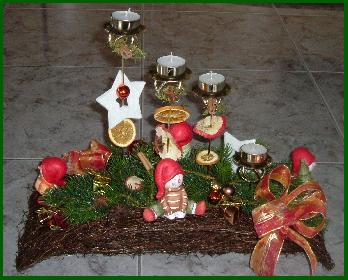 Mein selbstgebasteltes Adventsgesteck f�r '07..