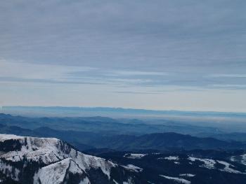 Beim Aufstieg Blick nach Westen, am Horizont der Schwarzwald