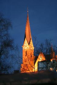 Blick aus meinem Wohnzimmerfenster bei Nacht