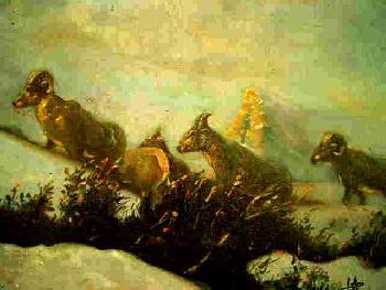 Dickhorn's Harem �l auf Leinwand