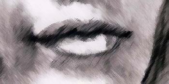 Der Mund einer  Frau in �l