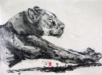 African Wild Life sich streckende L�win