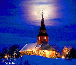 POLARNACHT          SAMENKIRCHE   VON   KAUTOKEINO
