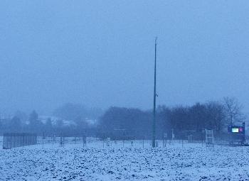 Offenbacher Wetterstation im Schneegest�ber - ein seltener Anblick