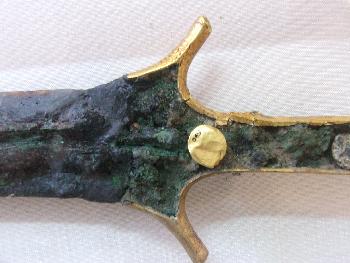 Minoisches Schwert mit Goldgriff, Detail (Archäologisches Museum Heraklion)