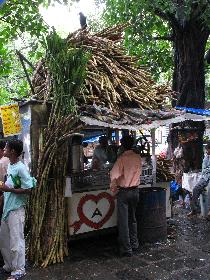 Zuckerrohrsaft-Stand Mumbai
