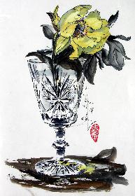 Kristallglas mit Blume